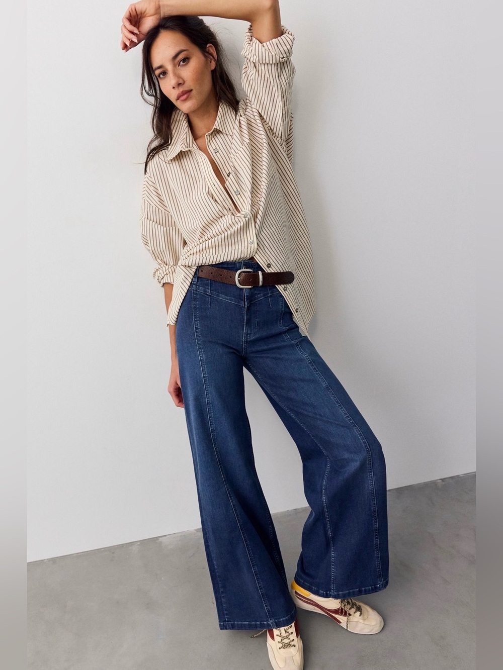 Free People We The Free Libre Wide Leg Jeans in Shade Lock And Key, Sz 30